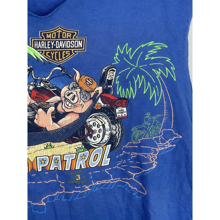 Men’s VTG Harley Davidson 1986 Harley Hog Official Beach Patrol Rare Sz M/L