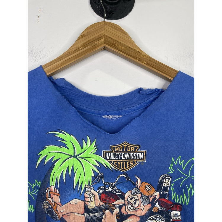 Men’s VTG Harley Davidson 1986 Harley Hog Official Beach Patrol Rare Sz M/L