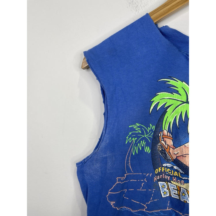 Men’s VTG Harley Davidson 1986 Harley Hog Official Beach Patrol Rare Sz M/L