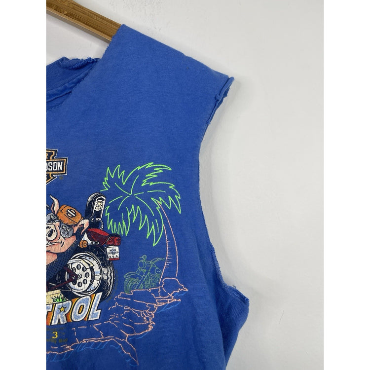 Men’s VTG Harley Davidson 1986 Harley Hog Official Beach Patrol Rare Sz M/L