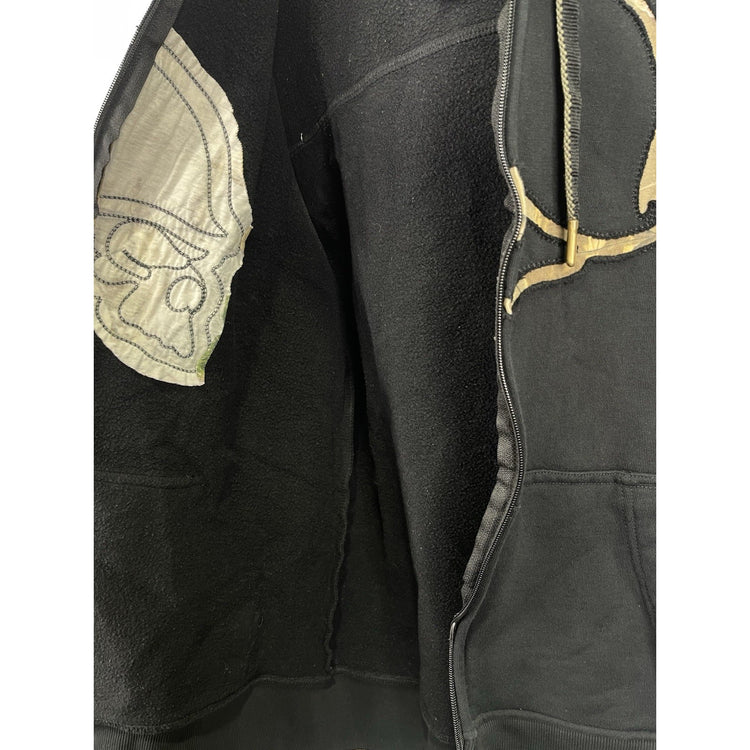 Men’s Black & Real Tree Camo Vintage Metal Mulisha Zip Up Hoodie Sz L