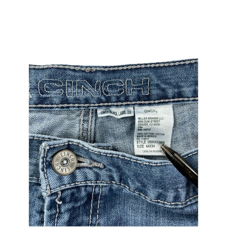 Mens Cinch Baggy Denim Blue Jeans Size 44x34