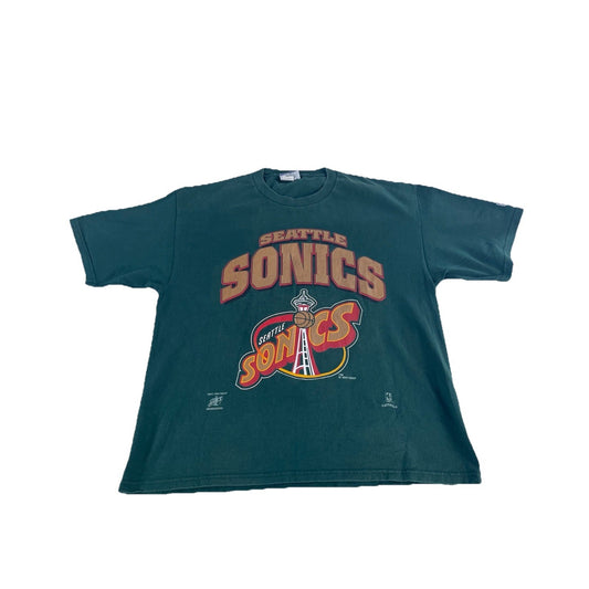 Mens Vintage Lee Sports Seattle SuperSonics Basketball T-Shirt Size Xl