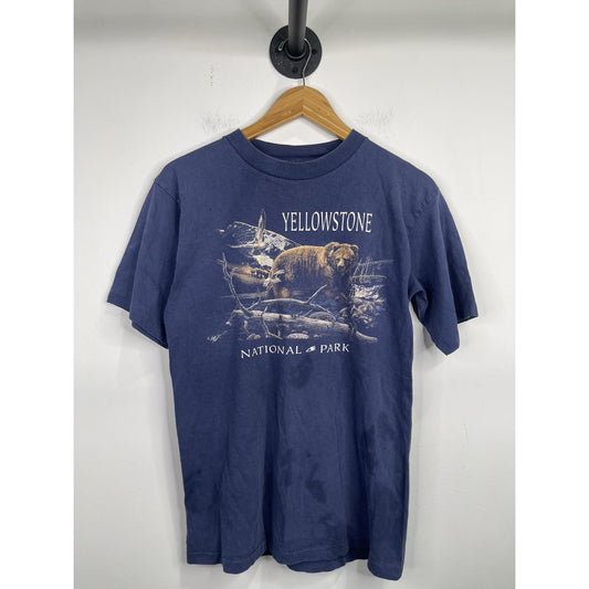 Vintage Yellowstone National Park Shirt Mens M Bear Prairie Mountain 90s