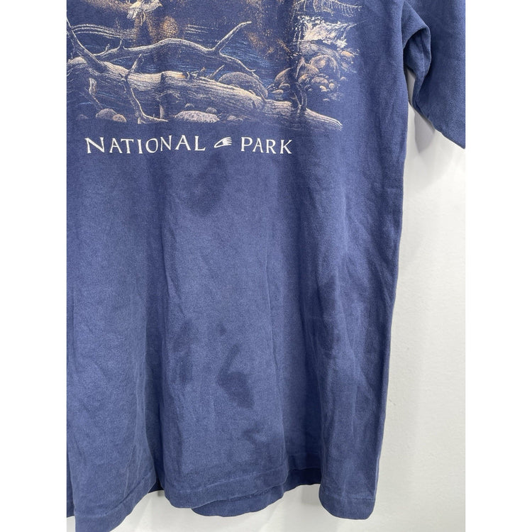 Vintage Yellowstone National Park Shirt Mens M Bear Prairie Mountain 90s