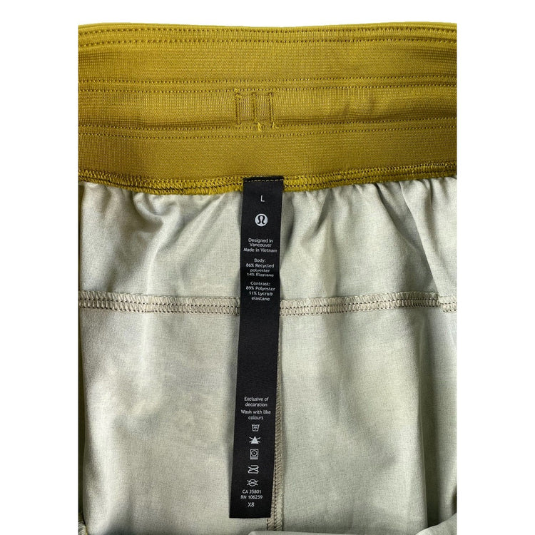 Mens Lululemon Green Camo Workout Running Shorts Size L