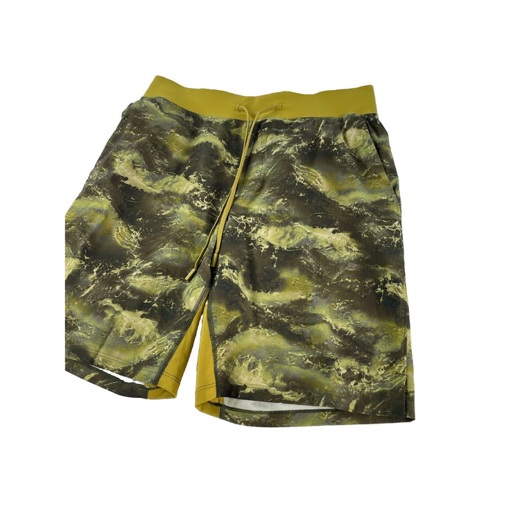 Mens Lululemon Green Camo Workout Running Shorts Size L