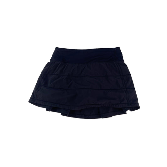 Womens Lululemon Black Tiered Pleated Pace Rival Tennis Running Skirt Size 0