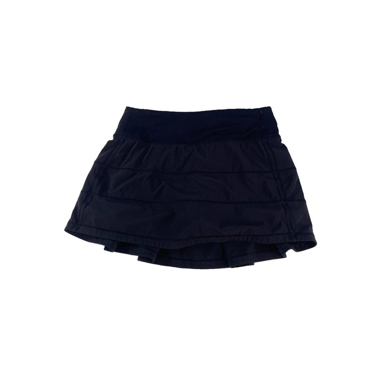 Womens Lululemon Black Tiered Pleated Pace Rival Tennis Running Skirt Size 0