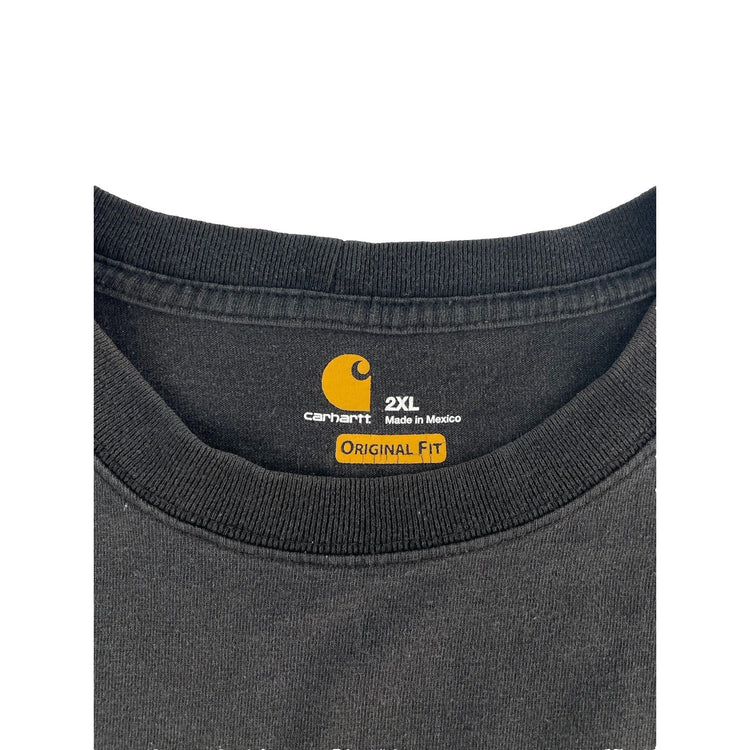 Mens Carhartt Basic Logo Solid Black Tee Size 2Xl