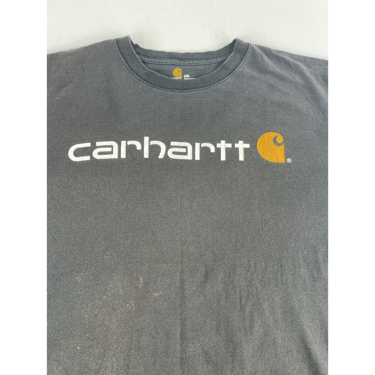 Mens Carhartt Basic Logo Solid Black Tee Size 2Xl