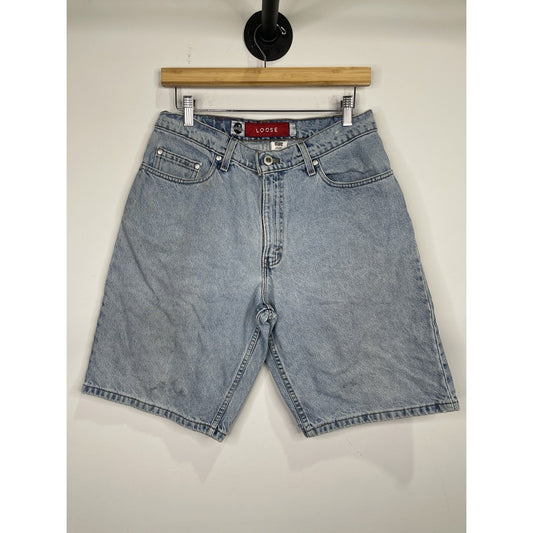 Men’s Light Wash Blue Silver Tab Loose Levi Denim Shorts 31x11