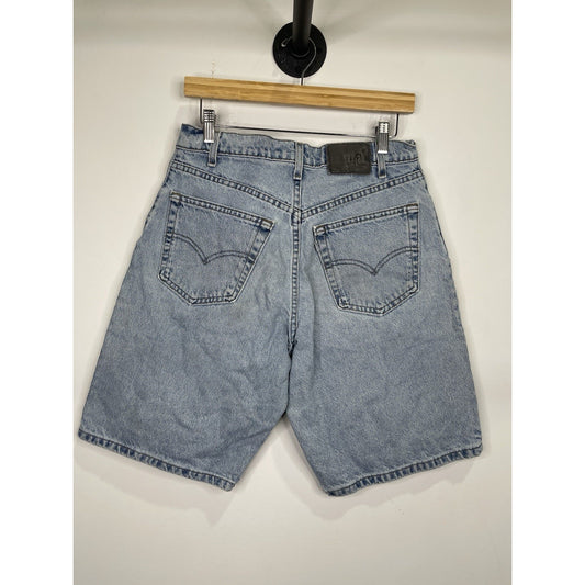 Men’s Light Wash Blue Silver Tab Loose Levi Denim Shorts 31x11