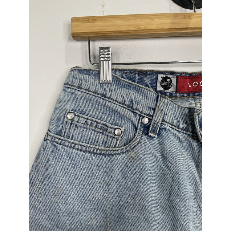Men’s Light Wash Blue Silver Tab Loose Levi Denim Shorts 31x11