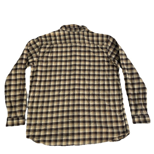 Mens Carhartt Brown Plaid Button-Up Longsleeve Flannel Size 2Xl Tall