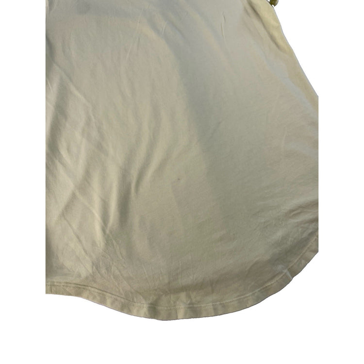 Women's Lululemon Pale Yellow V-Neck T-Shirt With Curved Hem Size L