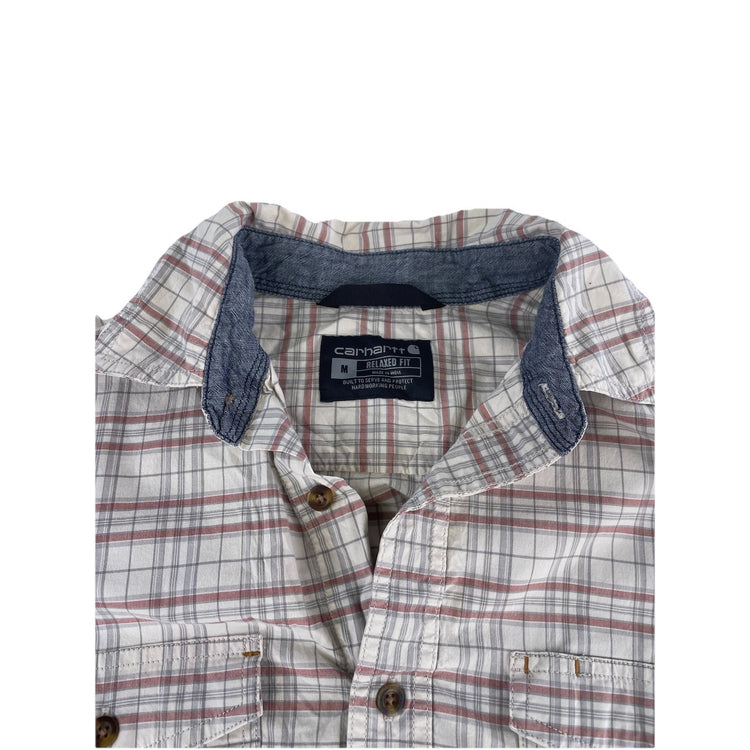 Mens Carhartt Classic Multicolor Plaid Button-Up Shirt Size M