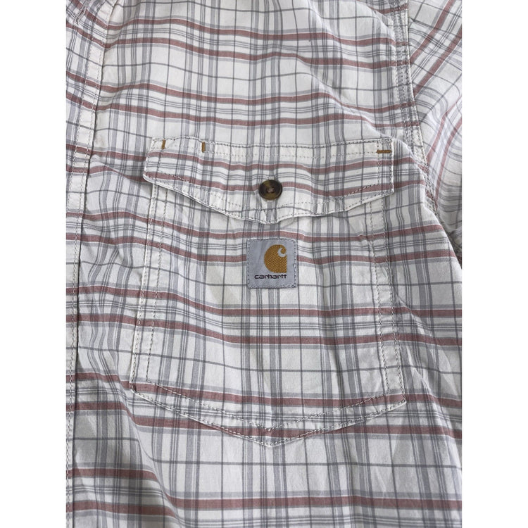 Mens Carhartt Classic Multicolor Plaid Button-Up Shirt Size M
