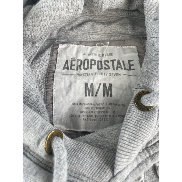 Men’s Aéropostale Gray "Aero Athletics" Hoodie Sweatshirt Size Medium
