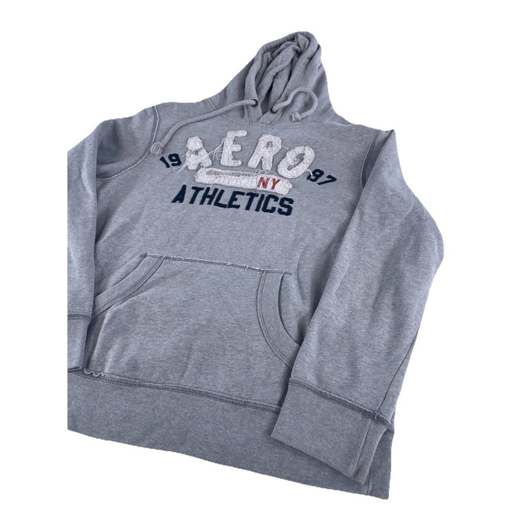 Men’s Aéropostale Gray "Aero Athletics" Hoodie Sweatshirt Size Medium
