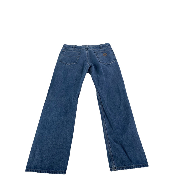 Mens Carhartt Traditional Fit Medium Wash Denim Jeans Size 34x30