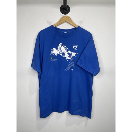 Men’s The North Face Blue K2RM Karakoram Graphic Short Sleeve T-Shirt Sz XL