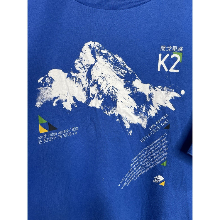 Men’s The North Face Blue K2RM Karakoram Graphic Short Sleeve T-Shirt Sz XL