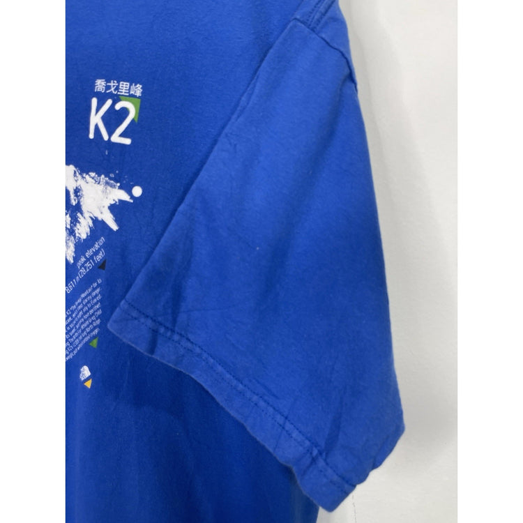 Men’s The North Face Blue K2RM Karakoram Graphic Short Sleeve T-Shirt Sz XL