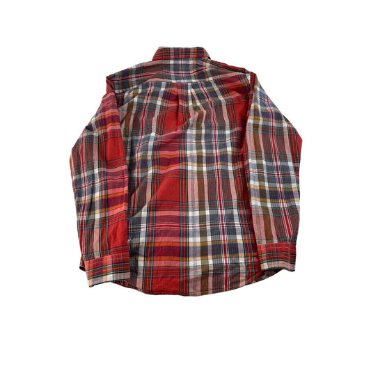 Youth Boys Vintage Ralph Lauren Multi-Color Plaid Button Down Shirt L