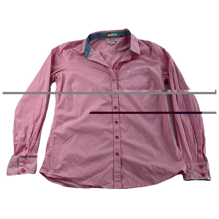 Women’s Ariat Fitted, Striped Pink&White, ButtonUp Shirt Size L