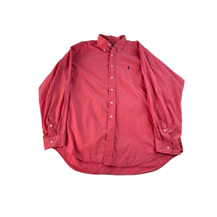 Men Vintage Ralph Lauren Blake Button Down Shirt Pink Size XL