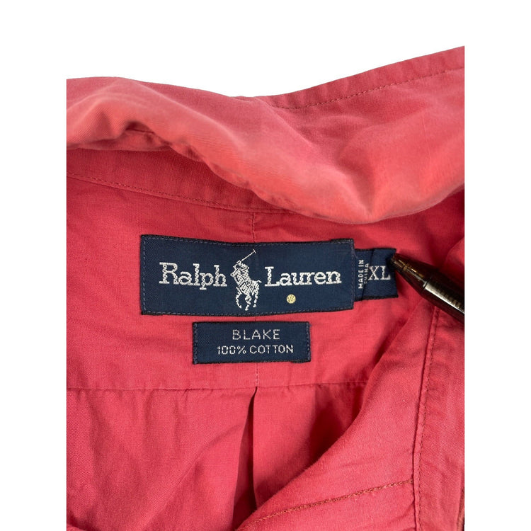Men Vintage Ralph Lauren Blake Button Down Shirt Pink Size XL
