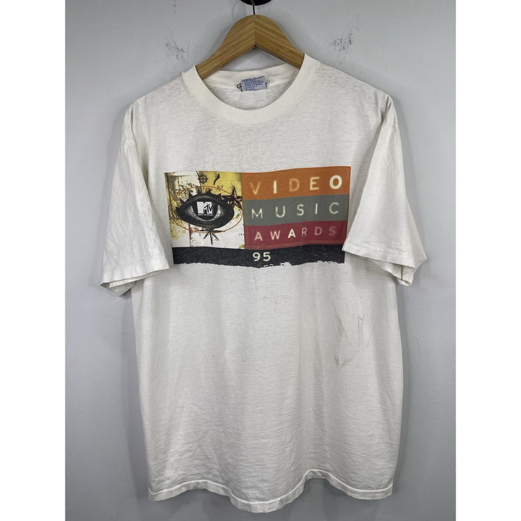 Men’s Vintage MTV VMAs 1995 T-Shirt Single-Stitch Tee Music Video Awards Sz XL