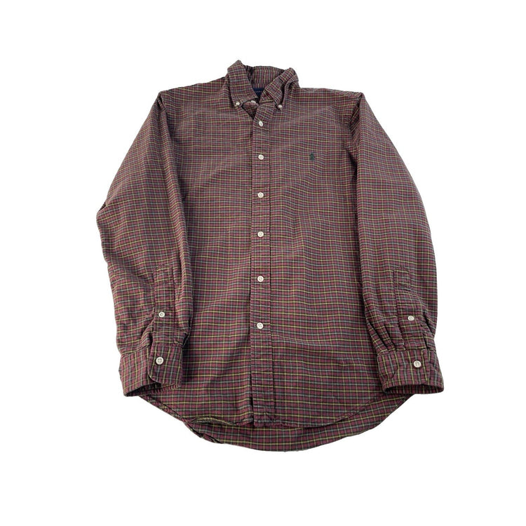 Mens Polo Ralph Lauren Red Plaid Button Down Shirt Size Small