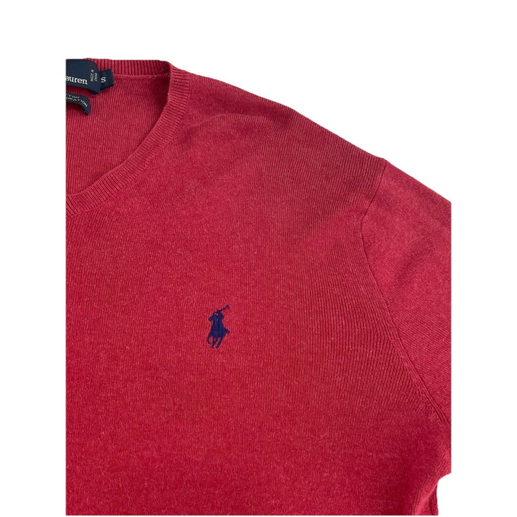 Mens Polo Ralph Lauren Size Small Red V Neck Sweater