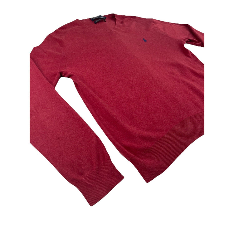 Mens Polo Ralph Lauren Size Small Red V Neck Sweater