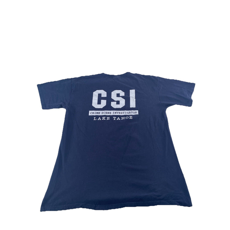 Mens Anvil CSI Crime Scene Investigator Lake Tahoe Souvenir T-Shirt Size L