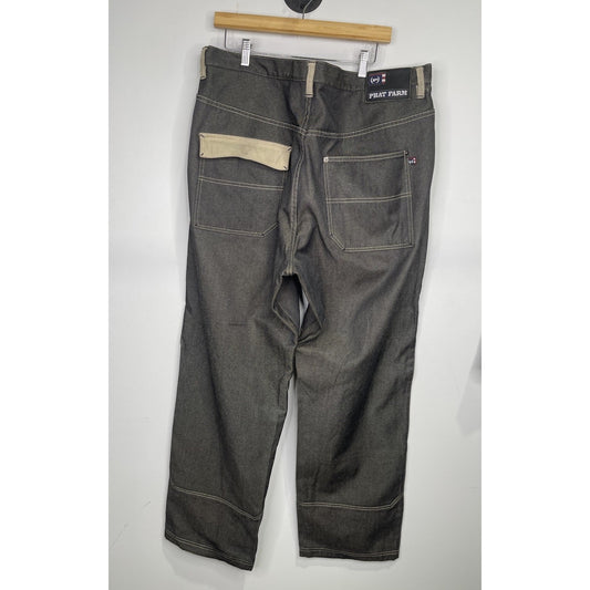 Men’s Vintage Phat Farm New York Wide Leg Baggy Jeans Color Block 42x33