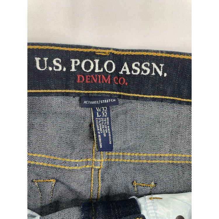 Mens U.S. Polo ASSN. Denim Dark Blue Denim Skinny Jeans Size 32X32