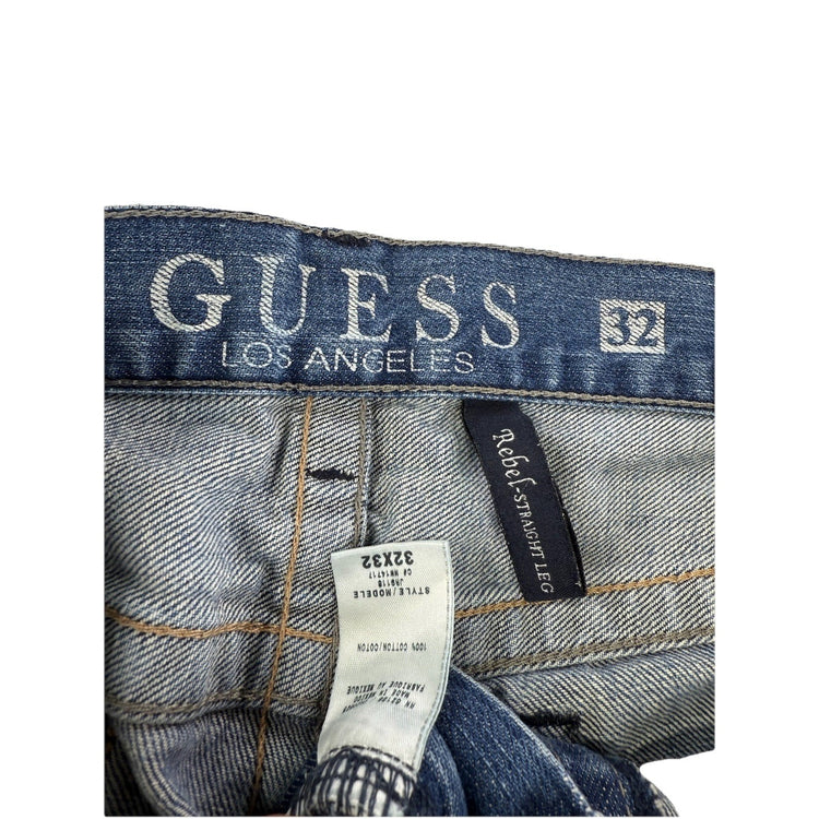 Mens Guess Rebel Straight-leg Jeans Size 32