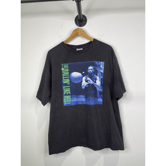 Mens Vintage T Mac “Ballin Like Hell” Adidas Tshirt Size L