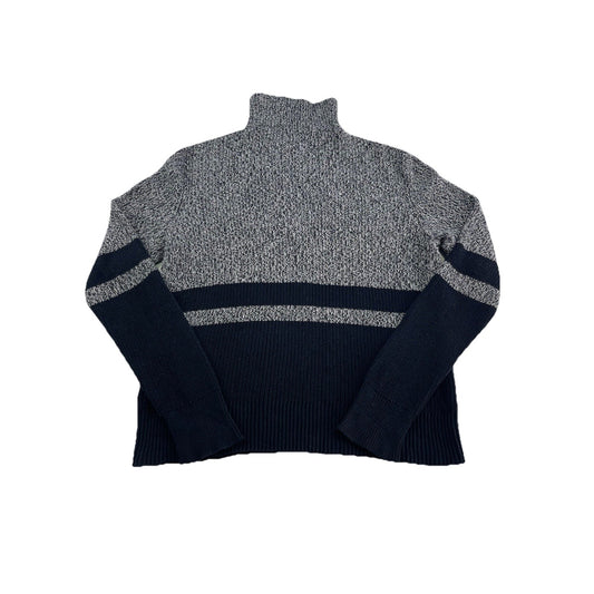 Womens Lauren Ralph Lauren Size Large Grey & Black Quarter Zip Sweater