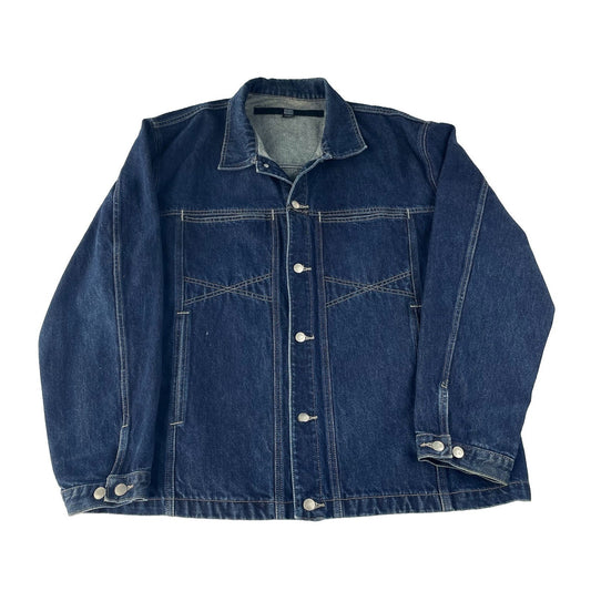 Mens Vintage Marithe Francois Girbaud Dark Indigo Blue Denim Jacket SIZE XXL