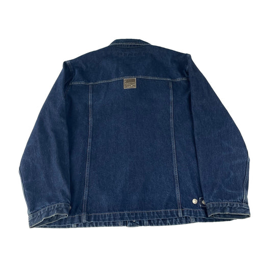 Mens Vintage Marithe Francois Girbaud Dark Indigo Blue Denim Jacket SIZE XXL