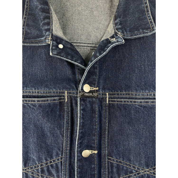 Mens Vintage Marithe Francois Girbaud Dark Indigo Blue Denim Jacket SIZE XXL