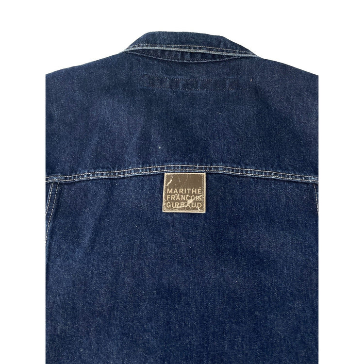 Mens Vintage Marithe Francois Girbaud Dark Indigo Blue Denim Jacket SIZE XXL