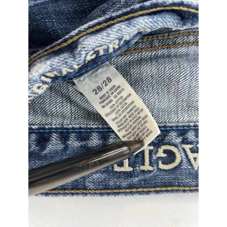 Mens American Eagle Regular Straight Denim Blue Jeans Size 28x28
