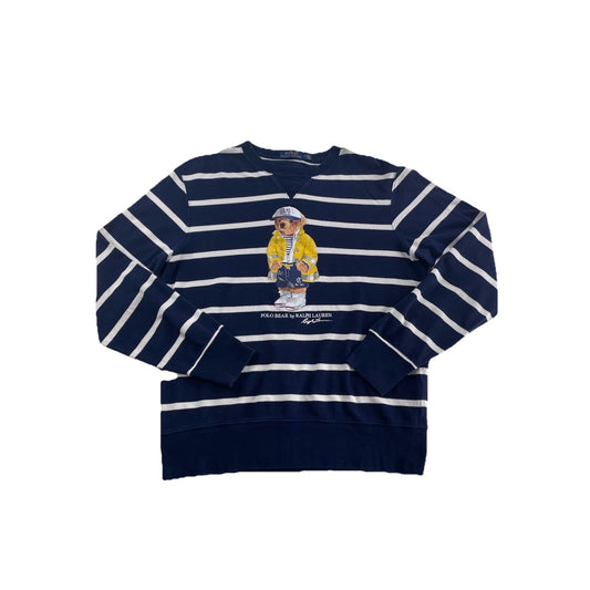 Mens Ralph Lauren Size Medium Striped CP - 93 Sailor Bear Sweatshirt