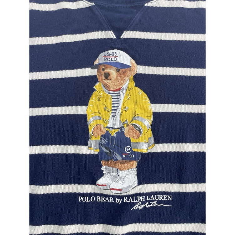 Mens Ralph Lauren Size Medium Striped CP - 93 Sailor Bear Sweatshirt
