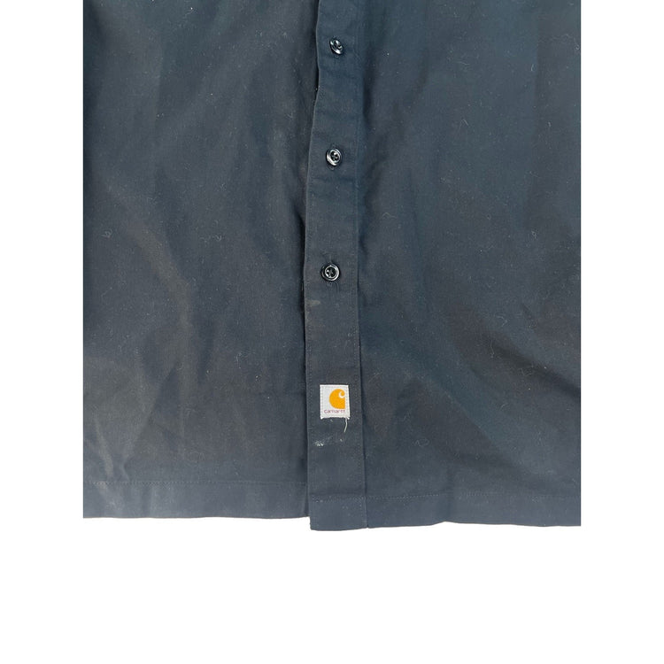Mens Carhartt Black Relaxed Fit Long Sleeve Button Down Shirt Size 2XLT